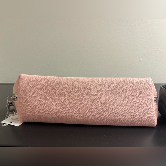 L'ange Pink Women's Cosmetic Bag Medium Sized Faux Pebbled Leather NWT - Picture 4 of 8